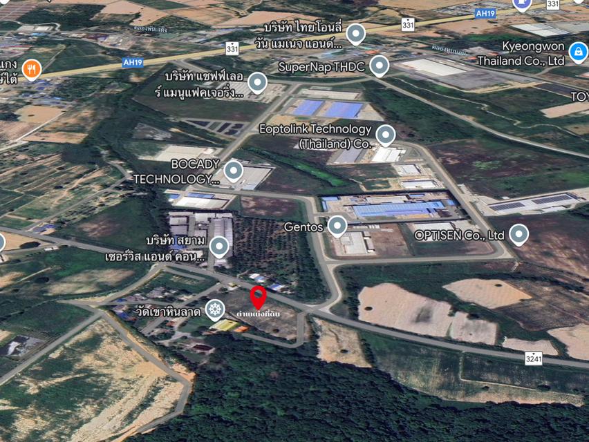 โอกาสลงทุนทำเล ที่ดิน 8 ไร่เศษ ติดถนน 3241 ตรงข้ามทางเข้านิคมฯ WHA Chonburi 2 3