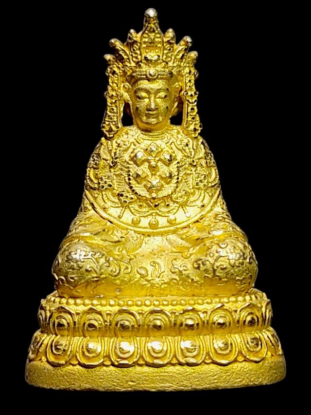 รูปหล่อ พระพุทธศากยมุนี วัดพุทธทิเบต สีบรอนซ์ทอง 2.5×3.5 เซ็น