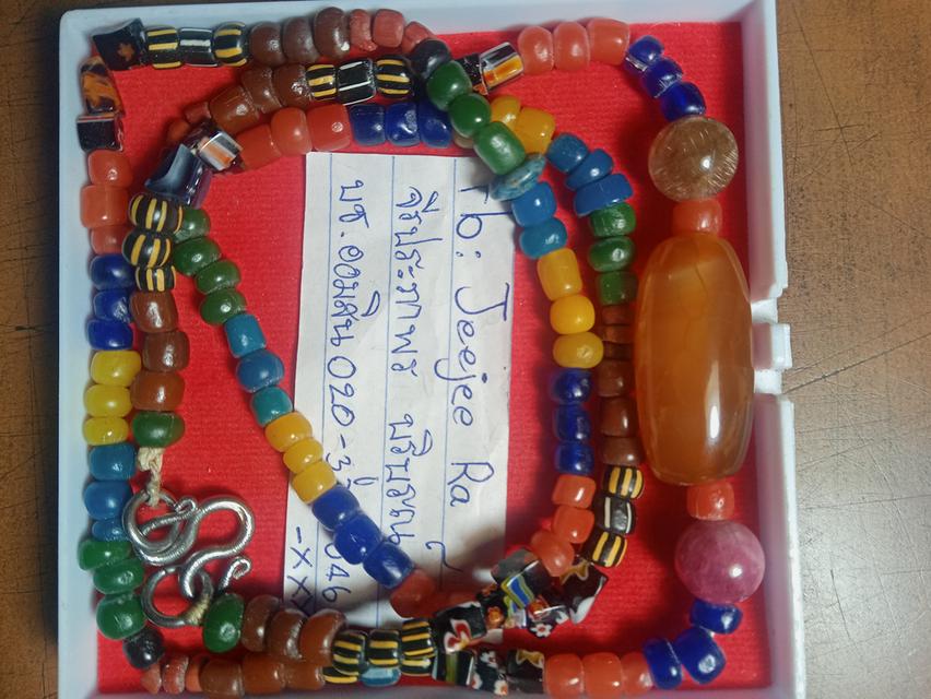 สร้อยหินทวารวดีโบราณยาวสวมหัวได้