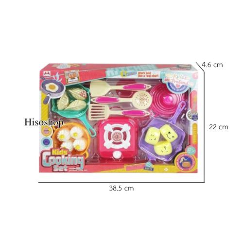 Kids Cooking Set ชุดครัวของเล่นสำหรับเด็กพร้อมเตา ของเล่นทำอาหาร และอุปกรณ์ครบเซ็ต เสริมพัฒนาการทางด้านความคิดสร้างสรรค์