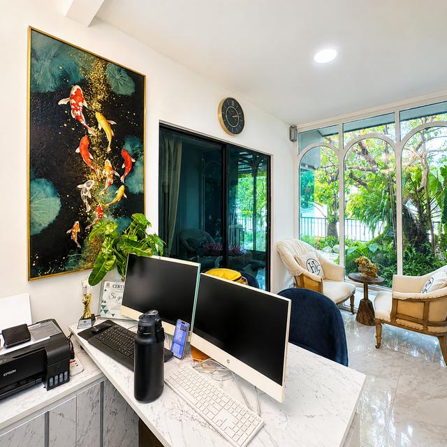 ขายบ้านเดี่ยวหรู หลังมุมถนนเมน หน้าสวนใหญ่! ม.คาซ่าวิลล์ วงแหวน-รามอินทรา (78.9 ตร.ว.) บิวท์อินทั้งหลัง พร้อมบ่อปลาคราฟมงคล 6