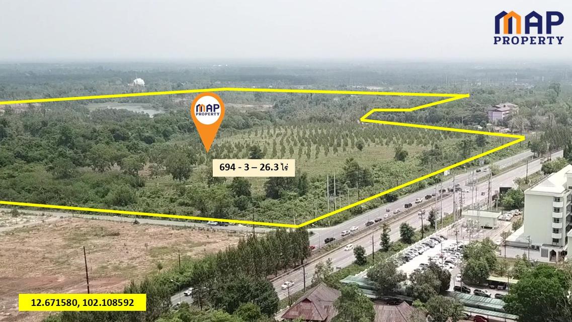 ขายที่ดิน แปลงใหญ่ ริมถนนสุขุมวิท เมืองจันทร์ 694 ไร่, จันทบุรี
