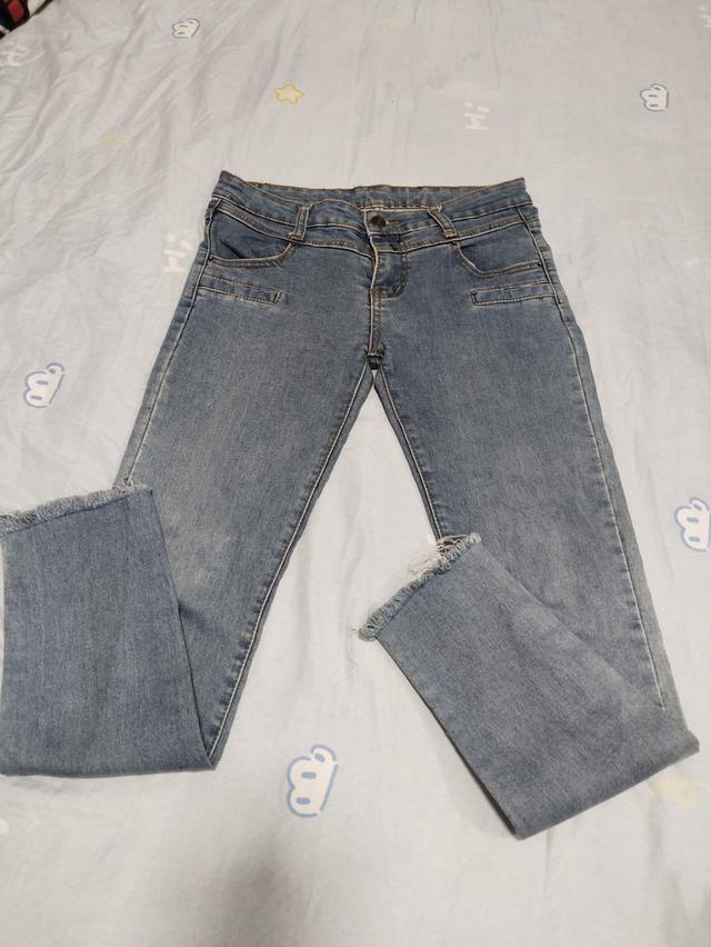 กางเกงยีนส์ขาวยาว ไซส์ s