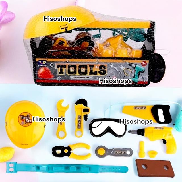 NEW TOOL SET ชุดของเล่นเครื่องมือช่าง 14 ชิ้น กล่องกระเป๋าใส่เครื่องมือช่างพร้อมอุปกรณ์ 14 ชิ้น สุดเท่ ให้เด็กๆสนุกกับการเล่นบทสมมติเป็นวิศวกรมือโปร