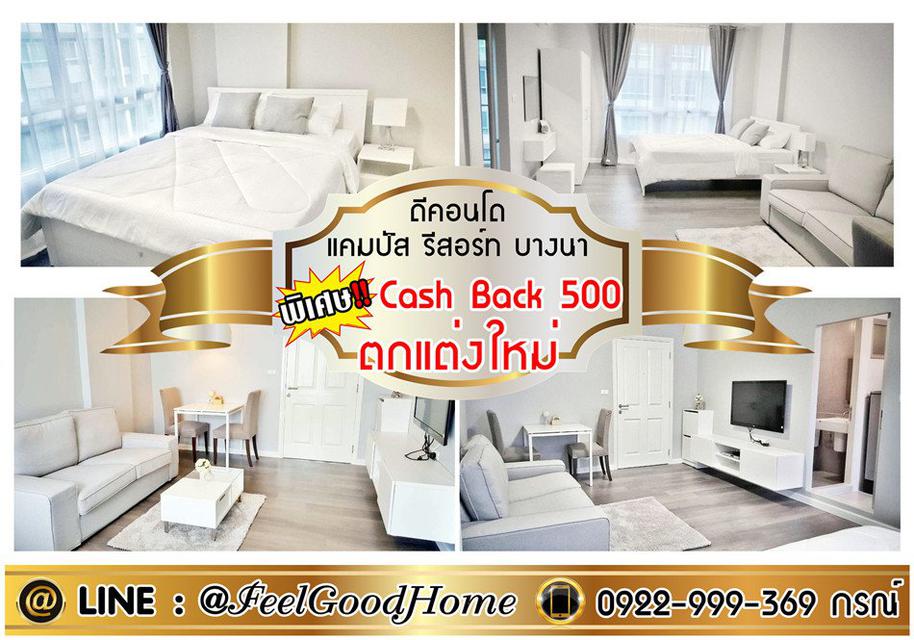 ***ให้เช่า D CONDO Bangna ABAC (ตกแต่งใหม่ พร้อมอยู่) (ฟรี!!! Cash Back 500) 1