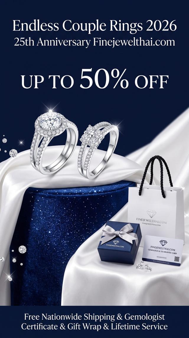 FineJewelThai | Endless Couple Rings แหวนคู่ แหวนเพชรแท้ ลดสูงสุด50%