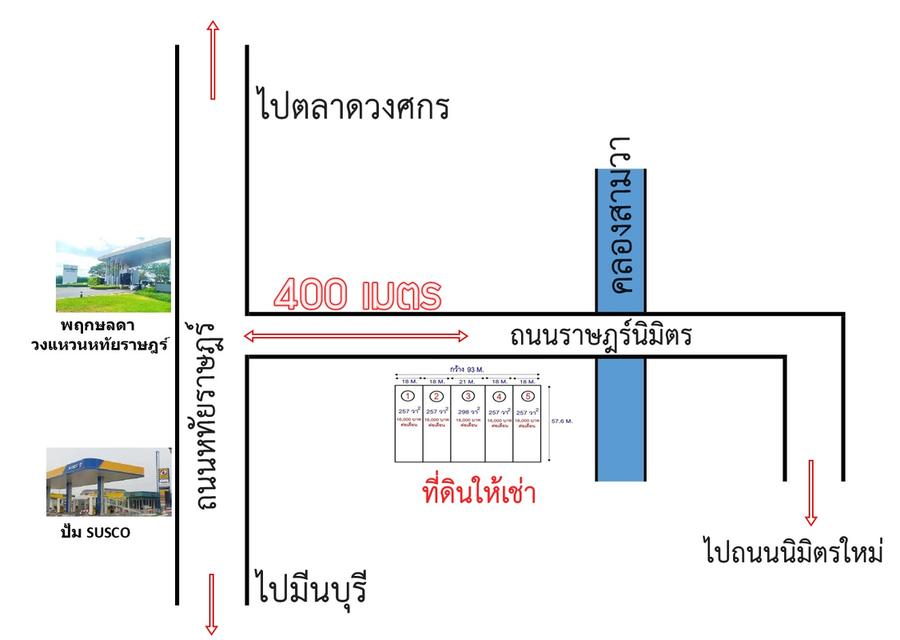 ที่ดินให้เช่า ถนนราษฎร์นิมิตร ถนนหทัยราษฎร์ คลองสามวา กรุงเทพฯ 8