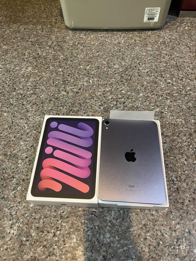 ขายiPadMini6สีใหม่Purple256กิ๊กสูนTrueยกกล่องอุปกรยังไม่แกะไร้รอยตกใดๆใช้งานดีถูกๆ