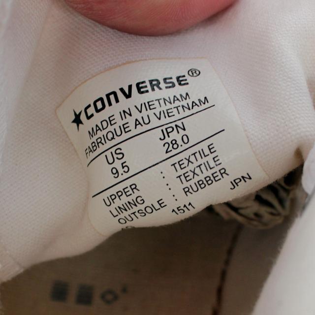CONVERSE ผ้าใบหุ้มข้อมือสอง สีขาว สภาพเหมือนใหม่ จัดส่งฟรี!!! เก็บปลายทาง 8
