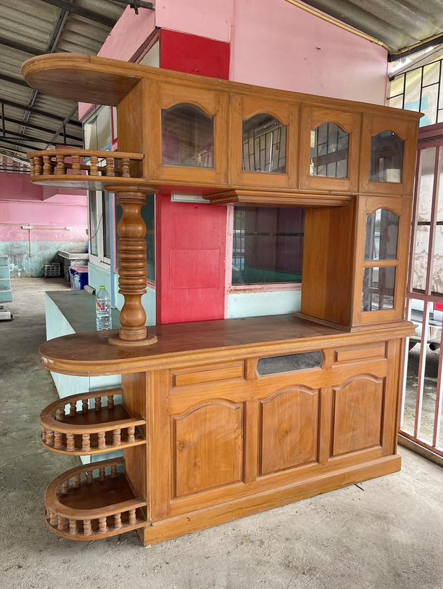 เคาน์เตอร์ไม้สัก บาร์ไม้สัก เคาน์เตอร์บาร์ไม้สัก ชุดใหญ่