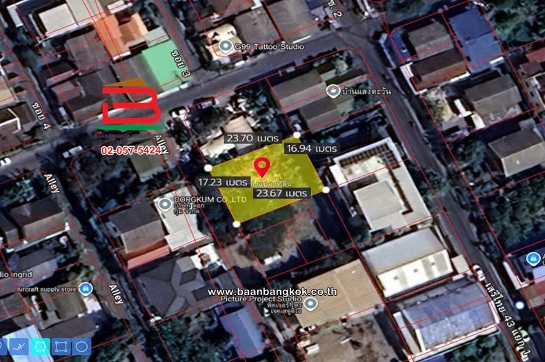 ที่ดินเปล่า เนื้อที่ 100 ตร.ว. เสรีไทย 43 แยก 1, ใกล้จุดขึ้นลงมอเตอร์เวย์บางนา-บางปะอิน ถนนเสรีไทย แขวงคลองกุ่ม เขตบึงกุ่ม 4
