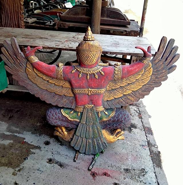 ครุฑไม้แกะสลัก พญาครุฑไม้สัก ขนาด120ซม 4