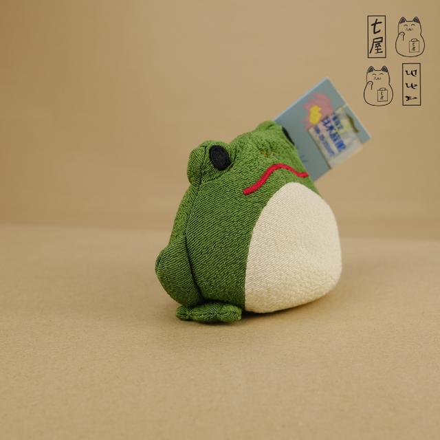 ตุ๊กตา ต้าวอ๊บ・กบเขียว・ผ้าญี่ปุ่น・จิริเมน =͟͟͞🐸⛩️ Chirimen Kaeru・Frog・Japanese Fabric ・Mascot 10 cm・Toba Aquarium ❄️✨ รูปที่ 5