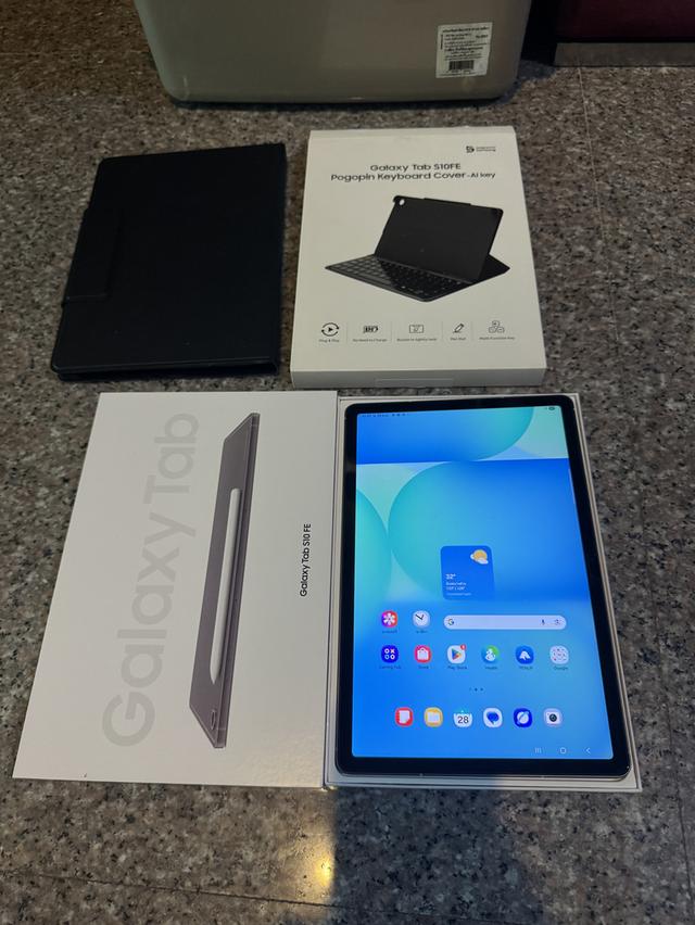 ขายSamsungTabS10FEสีGray128กิ๊กสูนTrueยกกล่องของแถมคีย์บอรดใหม่กริปใช้งานดีทุกๆฟังชั่นประกันปีหน้าถูกๆ