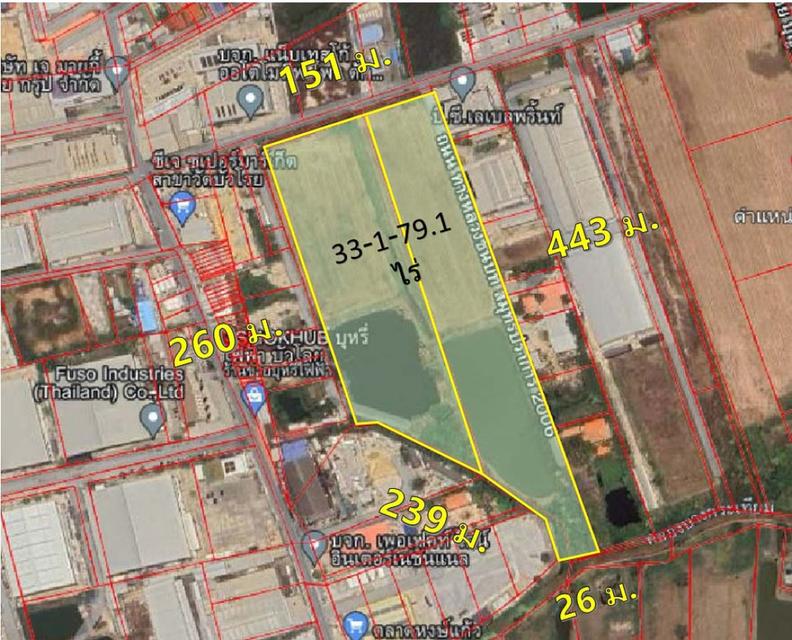 ขาย ที่ดิน บางนา ตราด กม 23 บางเสาธง ซ.TOA 33-1-79 ไร่ ผังสีม่วง จาก ถ.บางนาตราด เพียง 3กม 1