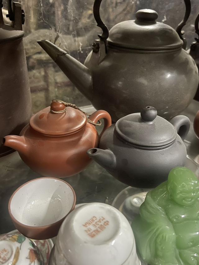 ปั้นชาอี๋ซิง Yixing teapot สีดำ ใบเล็ก ป้านชาเก่า กาน้ำชาดินเผาโบราณ 9