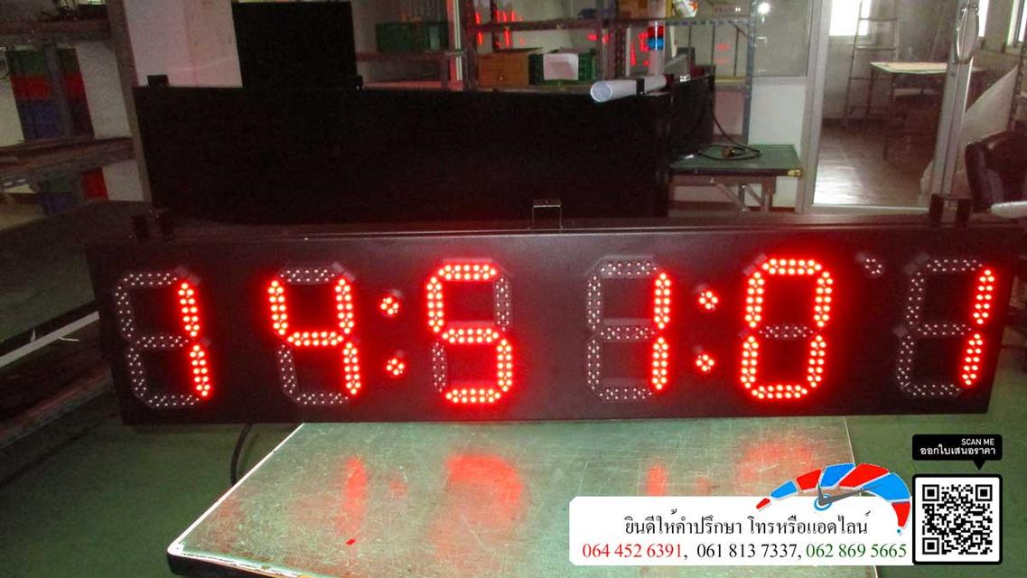 นาฬิกาโรงงาน นาฬิกาขนาดใหญ่ นาฬิกากลางแจ้ง นาฬิกางานวิ่ง M 806 แสดงเวลา อุณหภูมิ ความชื้น เยี่ยมชมขนาดต่างๆ www.digitals-board.com