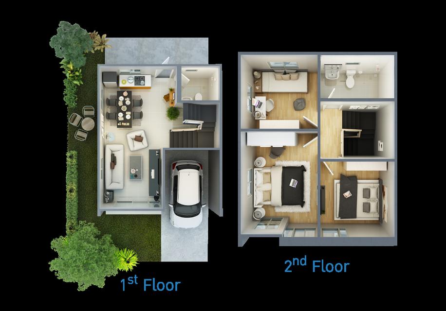 บ้านพฤกษา ทาวน์โฮม 2 ชั้น แปลงมุม หน้าสวน ติดป้อมรปภ. ราคาถูก พร้อมเฟอร์นิเจอร์ กระเป๋าใบเดียวเข้าอยู่ได้เลย 9