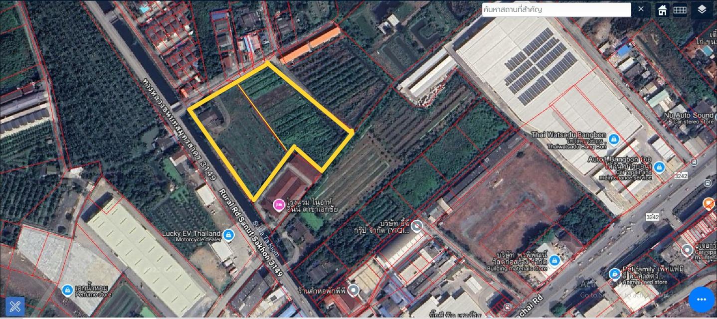ขายที่ดิน 10ไร่53.4ตร.ว. โพธิ์แจ้ บางน้ำจืด สมุทรสาคร ถนนเอกชัย, พระราม2 2