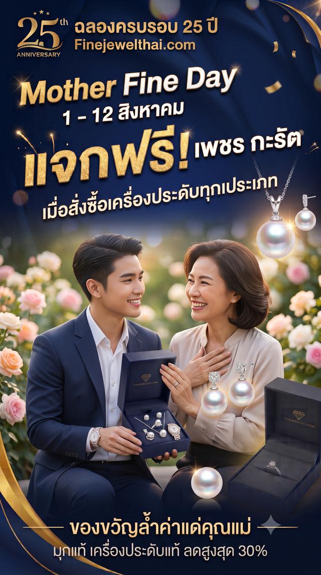 FineJewelThai | ของขวัญวันแม่ จี้มุกแท้ พลอยแท้ พร้อมใบรับรอง