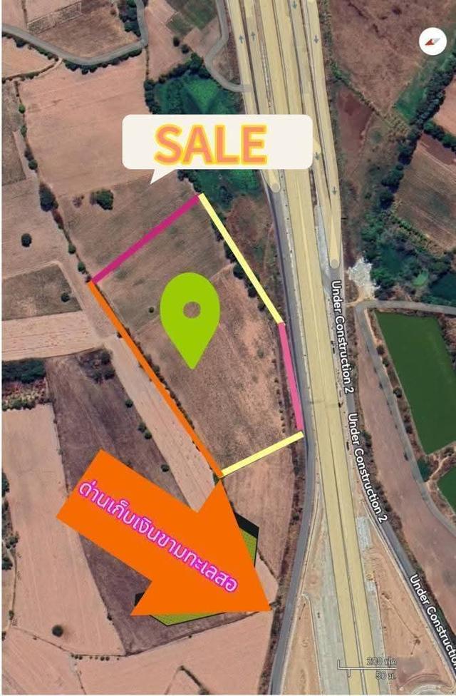 ขายที่ดินติดถนนเลียบมอเตอร์เวย์บางปะนครราชสีมา  อำเภอเมืองนครราชสีมา  โฉนดครุฑแดง 13ไร่ 12 ตร.ว​ไม่ต้องถม 4