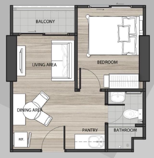 คอนโด เดอะ ทรัสต์ เอราวัณ 1bed 29 ตรม ชั้น 20 ห้องมุม วิวแม่น้ำ ป่าจาก 2.4M 2