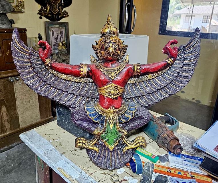 พญาครุฑ ขนาด65ซม ครุฑแขวนผนัง พิมพ์หน้าดุ (ยักษ์) 2