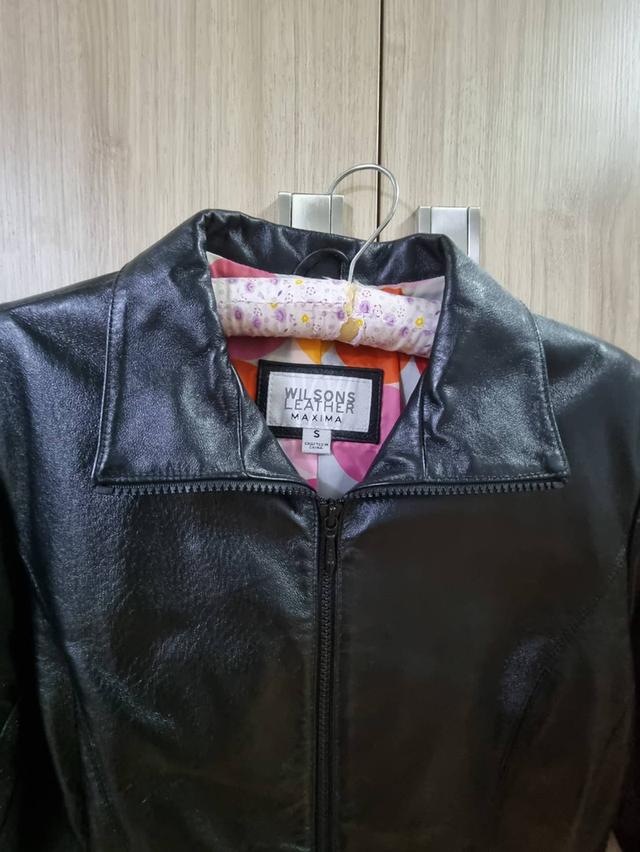 เสื้อแจ็คเก็ตหนังสีดำทรงเข้ารูป size s 2