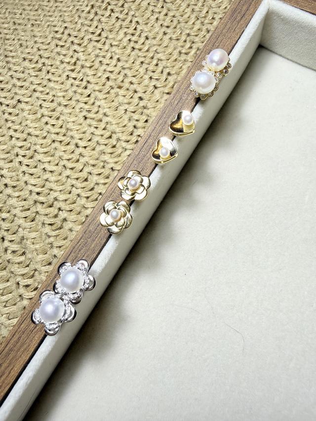 ต่างหูไข่มุกตัวเรือนเงินแท้