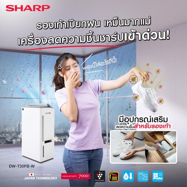 SHARP 2 IN 1 เครื่องลดความชื้นพร้อมฟอกอากาศ รุ่น DW-T30FB -W สีขาว ขนาดห้อง 39- 77 m2 SHARP เครื่องลดความชื้นพร้อมฟอกอากาศ รุ่น DWT30FB DW-T30FB-W รูปที่ 5