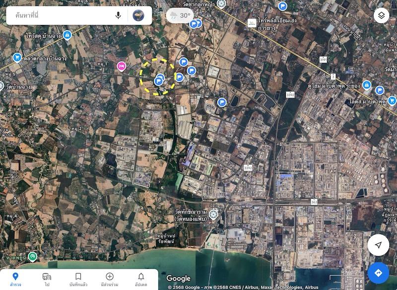 ขายที่ดินผังเมือง EEC ติดถนนบายพาส(ถ.บูรพาพัฒน์)เนื้อที่ 194ไร่ หน้ากว้าง 300เมตร ติดถนน 3ด้าน ห้วยโป่ง,บ้านฉาง เมืองระยอง ใกล้นิคมเอเชีย 8