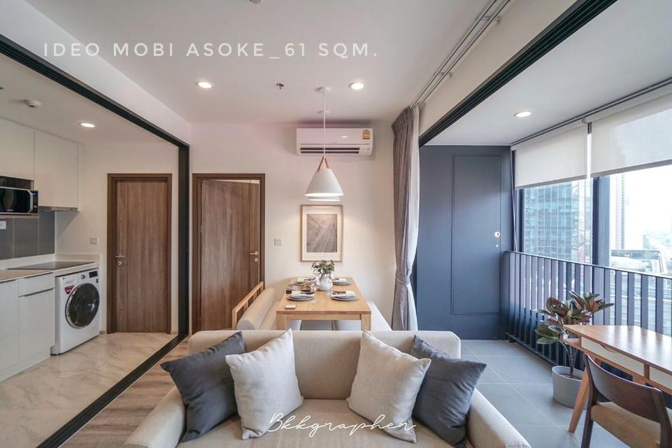 ให้เช่า คอนโด 2 bedrooms very nice decoration Ideo Mobi อโศก 61 ตรม. close to MRT Phetchaburi Asoke and Ratchadaphisek 6