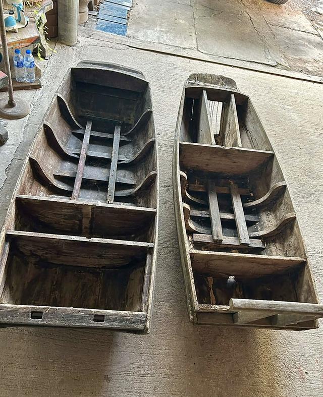 เรือไม้เก่า เรือไม้โบราณ เรือการเกษตร ขนาดยาว180ซม กว้าง70ซม เรือไม้สัก รูปย่อยที่ 1