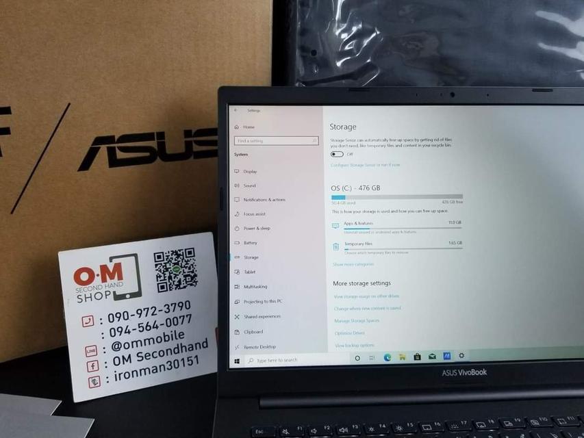 ขาย/แลก Asus VivoBook S413E Ram8 SSD512 Core i3-1115G4 ศูนย์ไทย ประกัน2ปีเต็ม สภาพเอี่ยม เพียง 14,500บาท  4