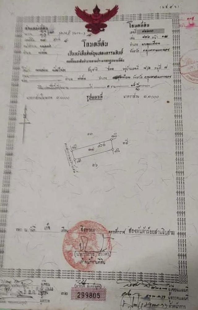 ขายที่ดิน 100 ตรวเศษ 1