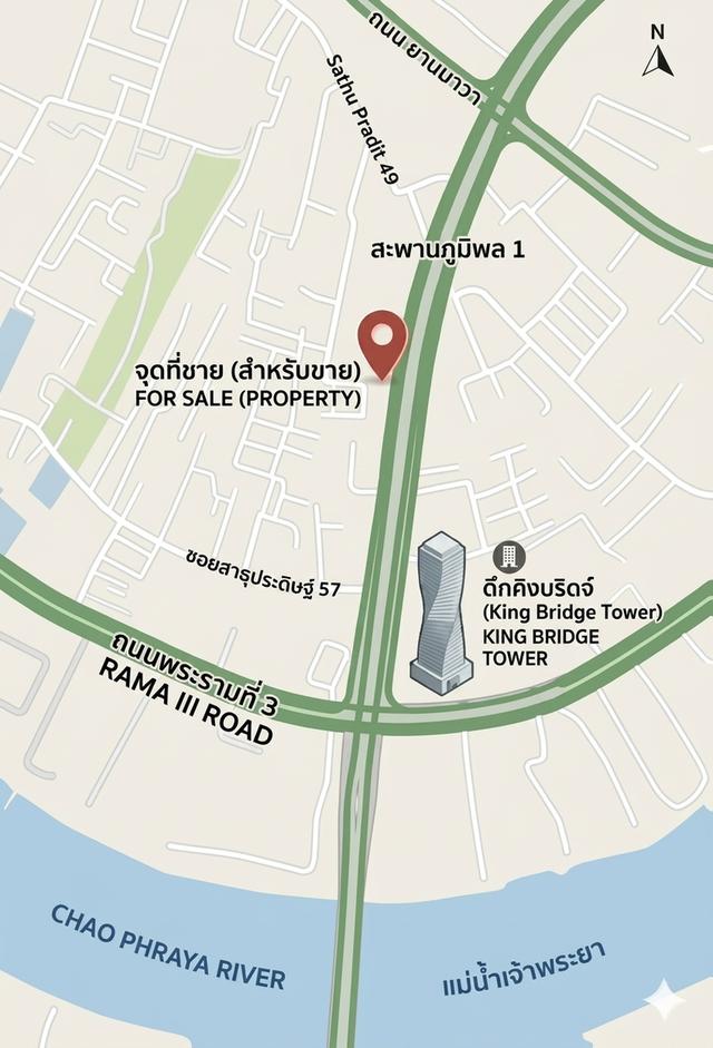 ที่ดินย่านพระราม3 เชื่อมต่อสาทรสะดวก มีรถสาธารณะเข้าเมืองง่าย เป็นที่อยู่อาศัย หรือสำนักงาน ได้ 2