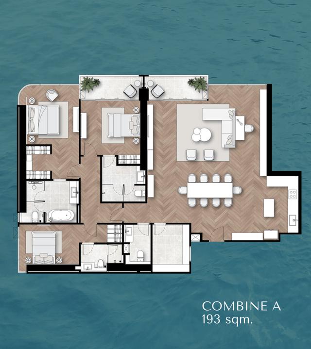 ขายดาวน์คอนโดหรูริมเจ้าพระยา ONE RIVER (RAMA 3) ชั้น 29 | 193 ตร.ม. | เจ้าของขายเอง (ห้อง Penthouse ห้องใหญ่สุดของโครงการ มีเพียง 5 ยูนิต!) 3