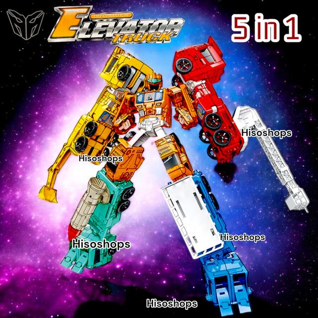 DEFORM ELEVATOR TRUCK 6 in 1 หุ่นยนต์แปลงร่างเป็นรถบรรทุก พร้อมรวมร่างได้ 6 ใน 1 หลากหลายแบบ งานเท่ห์มาก
