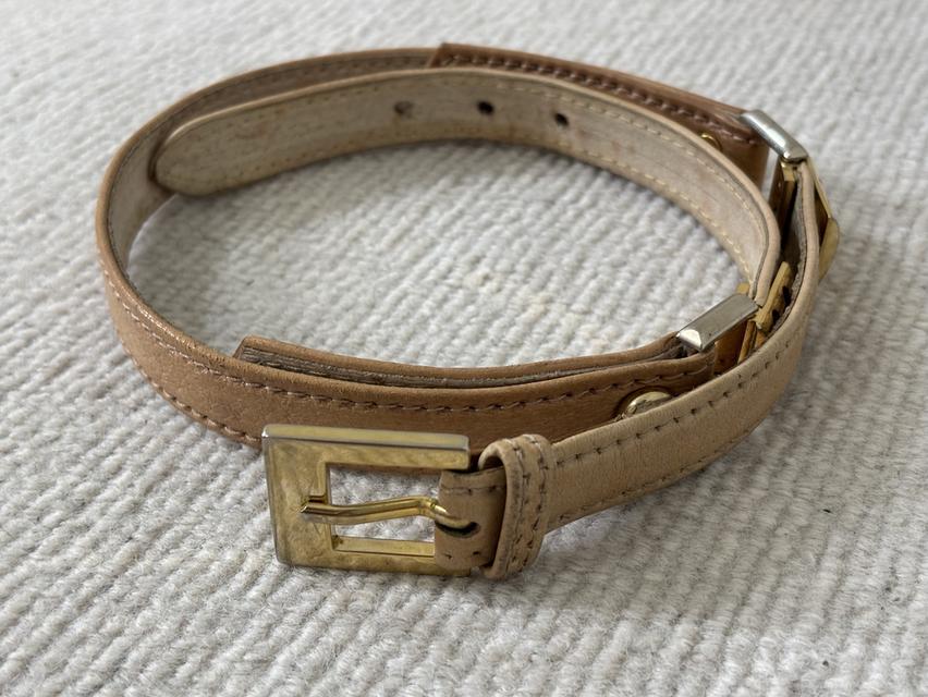 เข็มขัดหนังสีมัสตาร์ด Bally หัวเข็มขัดสีทอง Size26-28นิ้ว มือสอง ขายตามสภาพ