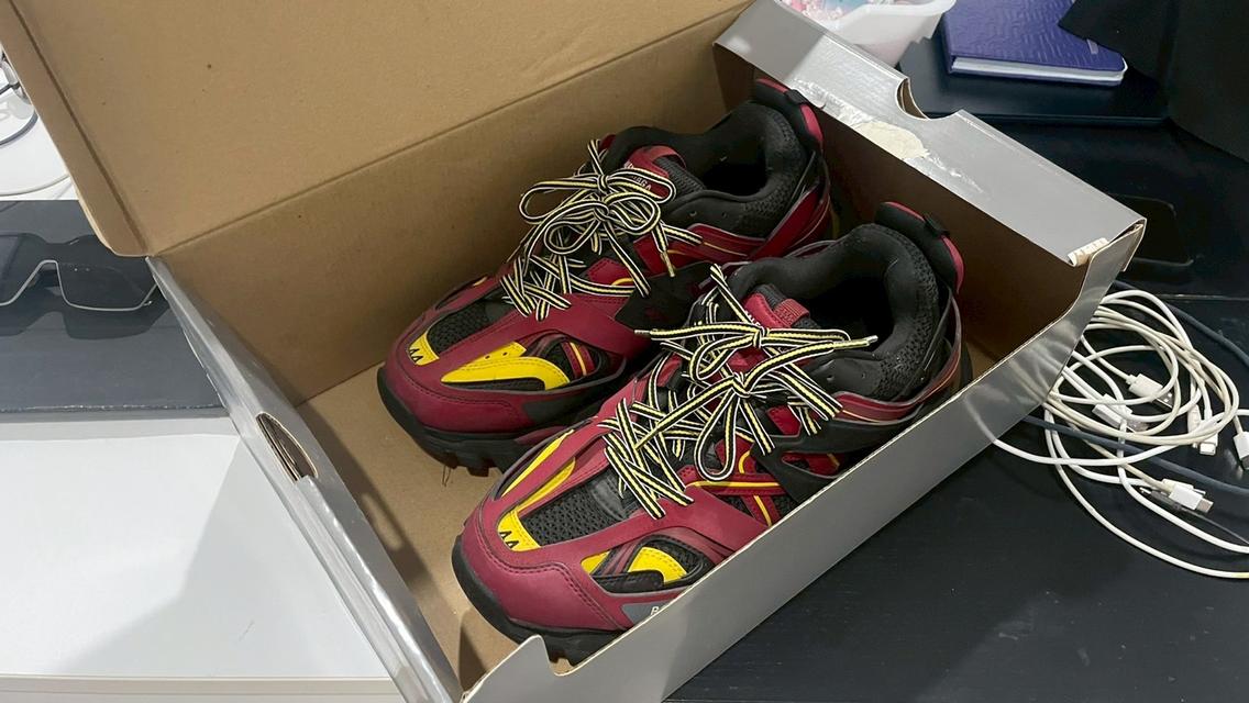 Balenciaga Track Sneaker Bordeaux Burgundy Black Yellow 12