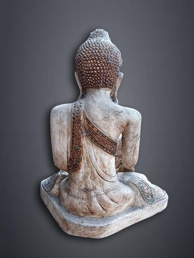 พระไม้มัณฑะเลย์ พระไม้โบราณ ศิลปะพม่า พระพุทธรูปไม้แกะสลัก 2