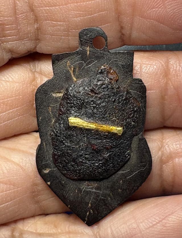 กะลาตาเดียวหลวงพ่อน้อยวัดธรรมศาลา หลังพอกผงฝั่งตะกรุดทองคำ รูปที่ 2