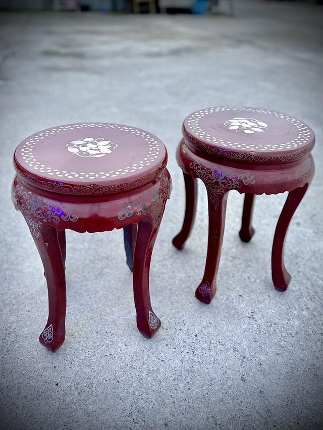 เก้าอี้มุก ขาอ่อน กี๋มุกวางแจกัน เก้าอี้ประดับเปลือกหอยมุก สไตล์จีนโบราณ 3