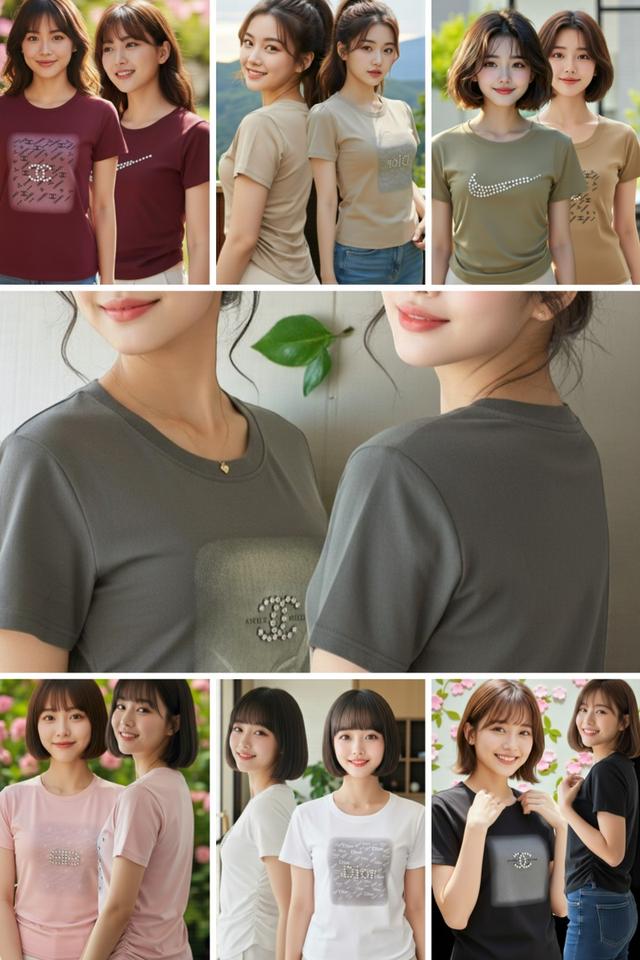 ขายเหมาราคาถูกมาก เสื้อยืดแฟชั่นปักคริสตรัล ไซส์ S 50 ตัว มือหนึ่งทั้งหมด สวยทุกตัว