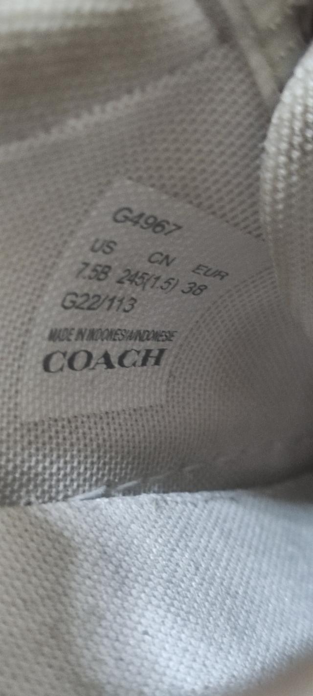 รองเท้าผ้าใบ Coach รุ่น High Line Sneaker In Signature Canvas สีเบจ รูปที่ 5