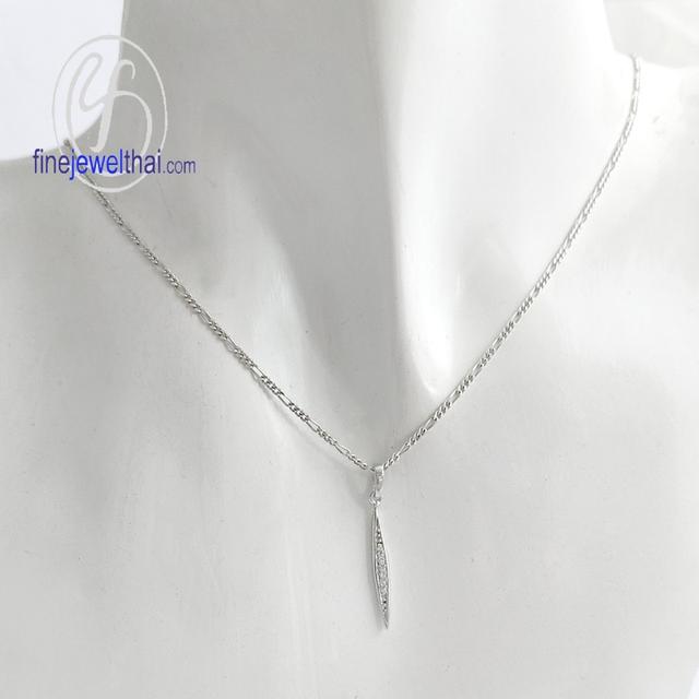Finejewelthai จี้สร้อยคอ จี้เพชร สไตล์มินิมอล P1157cz00 2