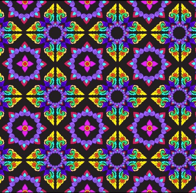 ไฟล์ภาพลายไทยล้อมดาว Thai pattern digital art