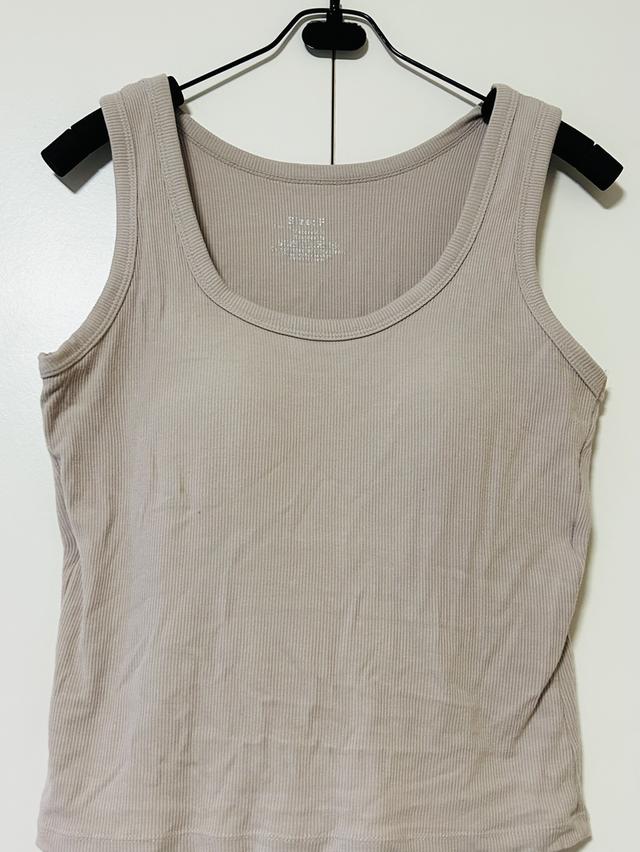 เสื้อกล้าม มีบราในตัว แขนกุด ผ้ายืดนุ่มใส่สบาย