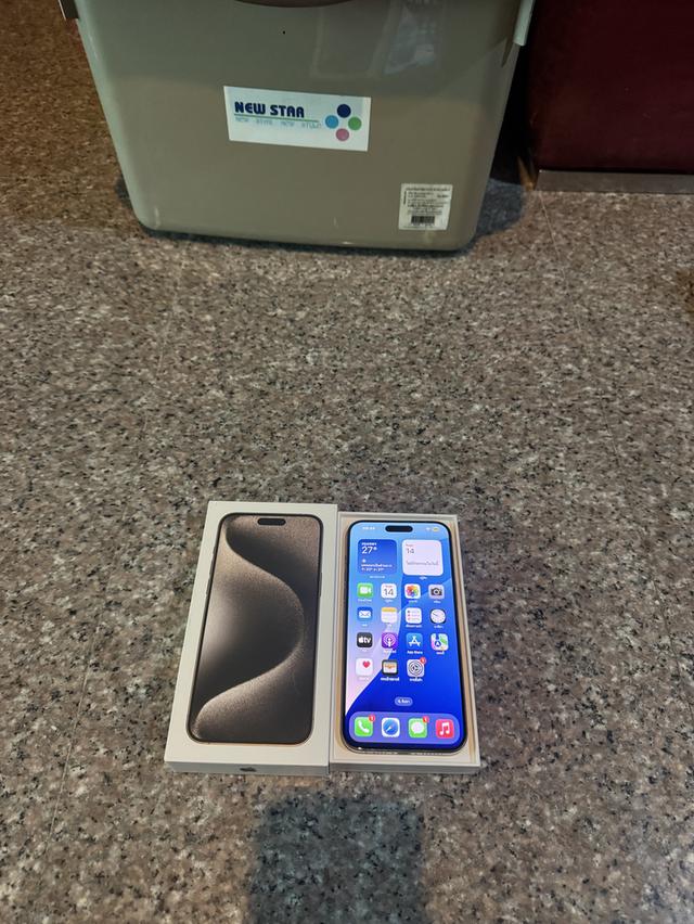 ขายๆๆๆถูกๆๆๆไอโฟน15ProMaxสีใหม่Natural Titanuim 256กิ๊กยกกล่องอีมี่ตรงคับอุปกรยังไม่แกะเลยสภาพสวยการใช้งานดีเยี่ยมทุกๆฟังชั่นเครื่องรีสโตได้ตลอดไม่มีต