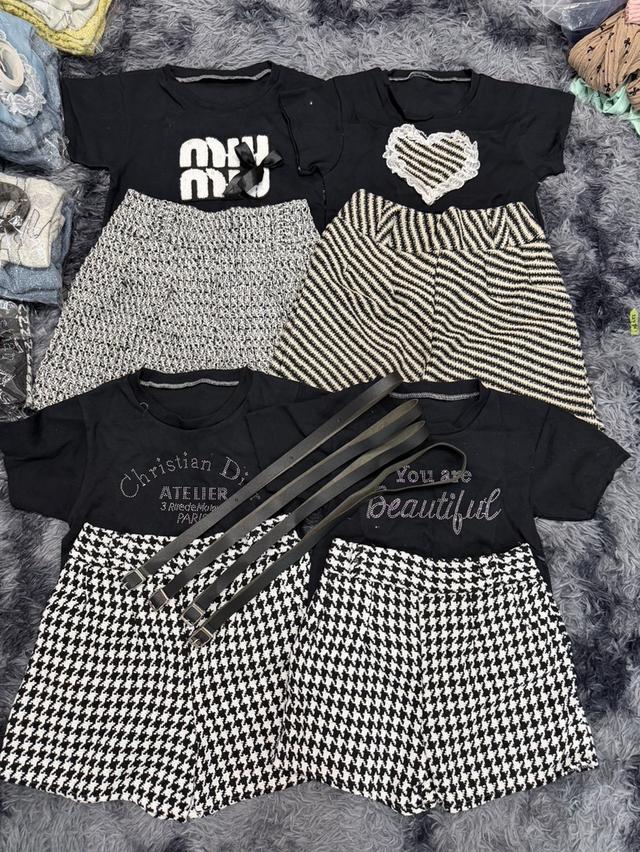 เซ็ต3ชิ้น งานเสื้อยืด + กางเกงทวิต แถมเข็มขัดฟรีทุกเซ็ต  6